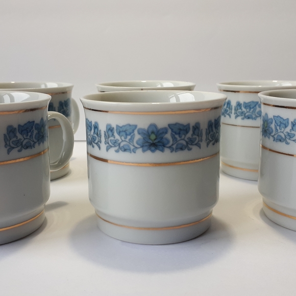 Liling Vintage Fine China Lily Tea Cup And Saucer Sets, 6 Complete Sets - Picture 4 of 12